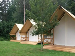 Comfortable tent lodge with veranda
